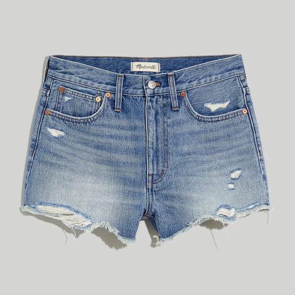 Madewell Pants - Madewell Relaxed Denim Shorts in Renfield Wash Destructed Edition